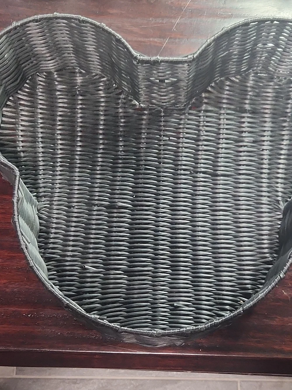 Disney Black Woven Mickey-Shaped Basket